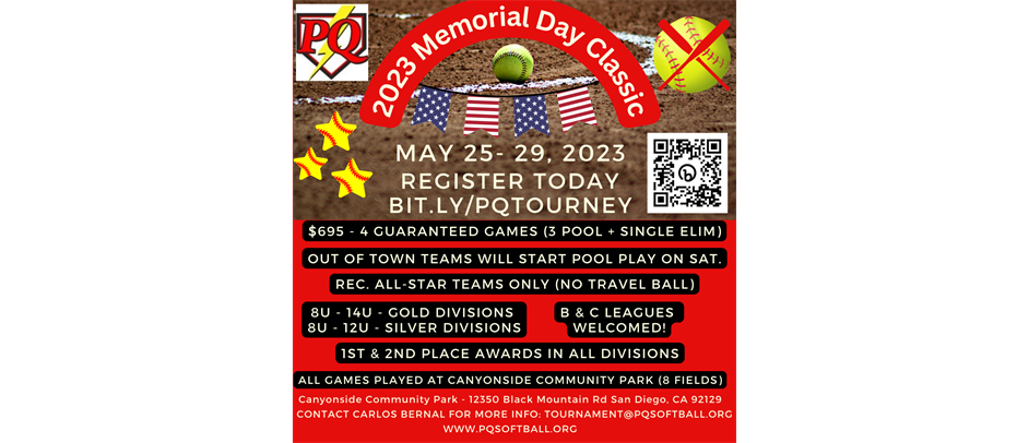 2023 PQ Memorial Day Classic Registration is now Open!